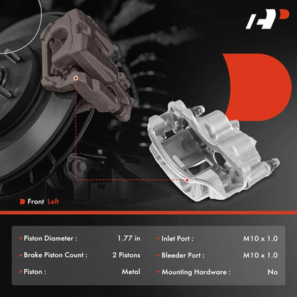 A-Premium Left Brake Caliper with Bracket for Mercedes-Benz Sprinter (2004–2006) 5127483AA, 5127820AA, 5135915AA, 18-B4977