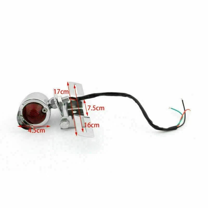 Red Brake Tail Light Turn Signal License Plate Holder for Cafe Racer (CHR AV)
