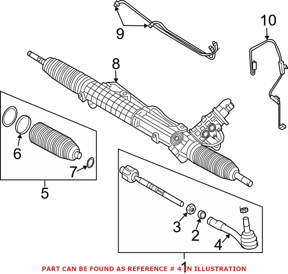 Outer Steering Tie Rod End for BMW (OEM 32106776946)