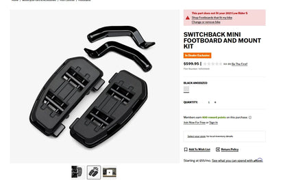 Set of 2 Mini Footboards & Mounts for Harley-Davidson Switchback (2024–2026)