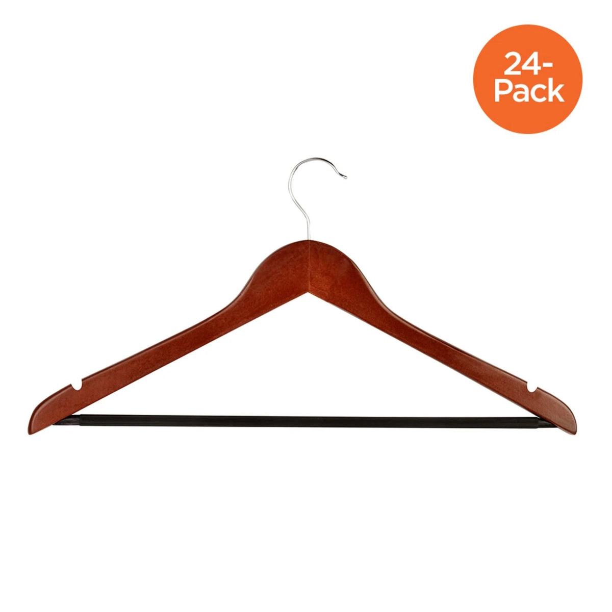 24-Pack No Slip Wooden Coat Hangers for