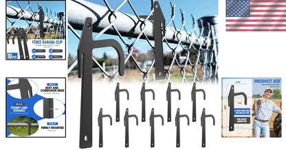 10 PCS 6.5-Inch Black Metal Chain Link Fence Stretchers for Easy Installation