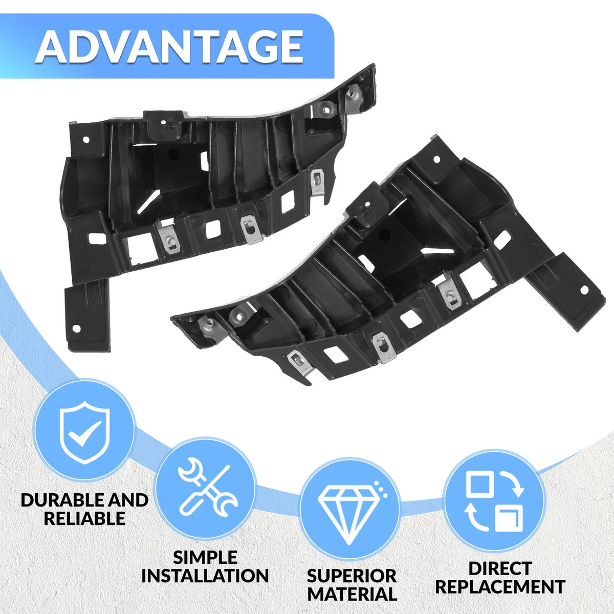 2X Bumper Support Brace Mount Bracket for Jeep Cherokee (2014–2018) CON-A000000789, CH1043108, CH1042108