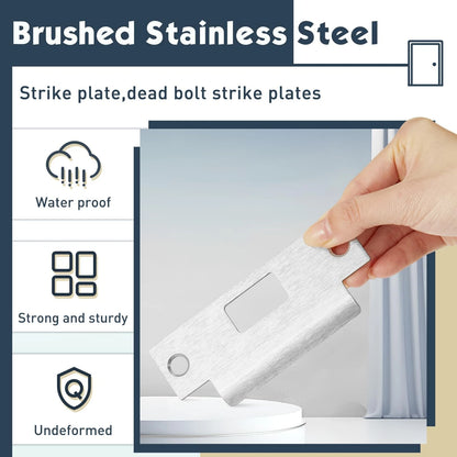 Set of 4 Deadbolt Strike Plates for Universal Use (4 7/8 x 3 3/8 x 1 1/4 Inch)
