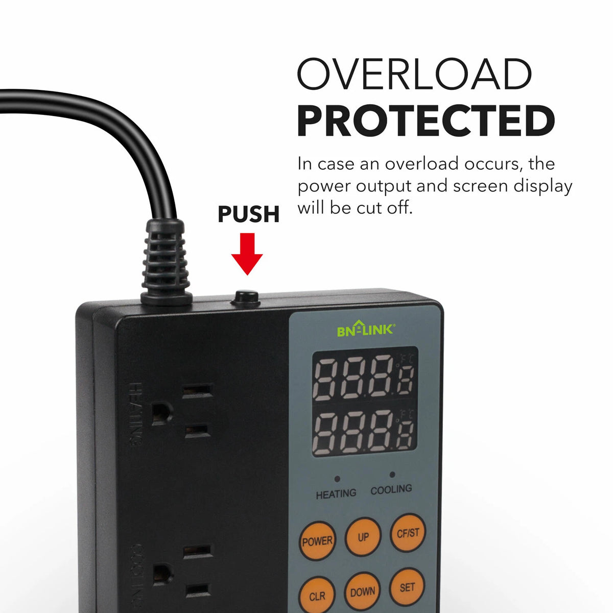 Digital Thermostat Controller for Heating or Cooling (2-Output)