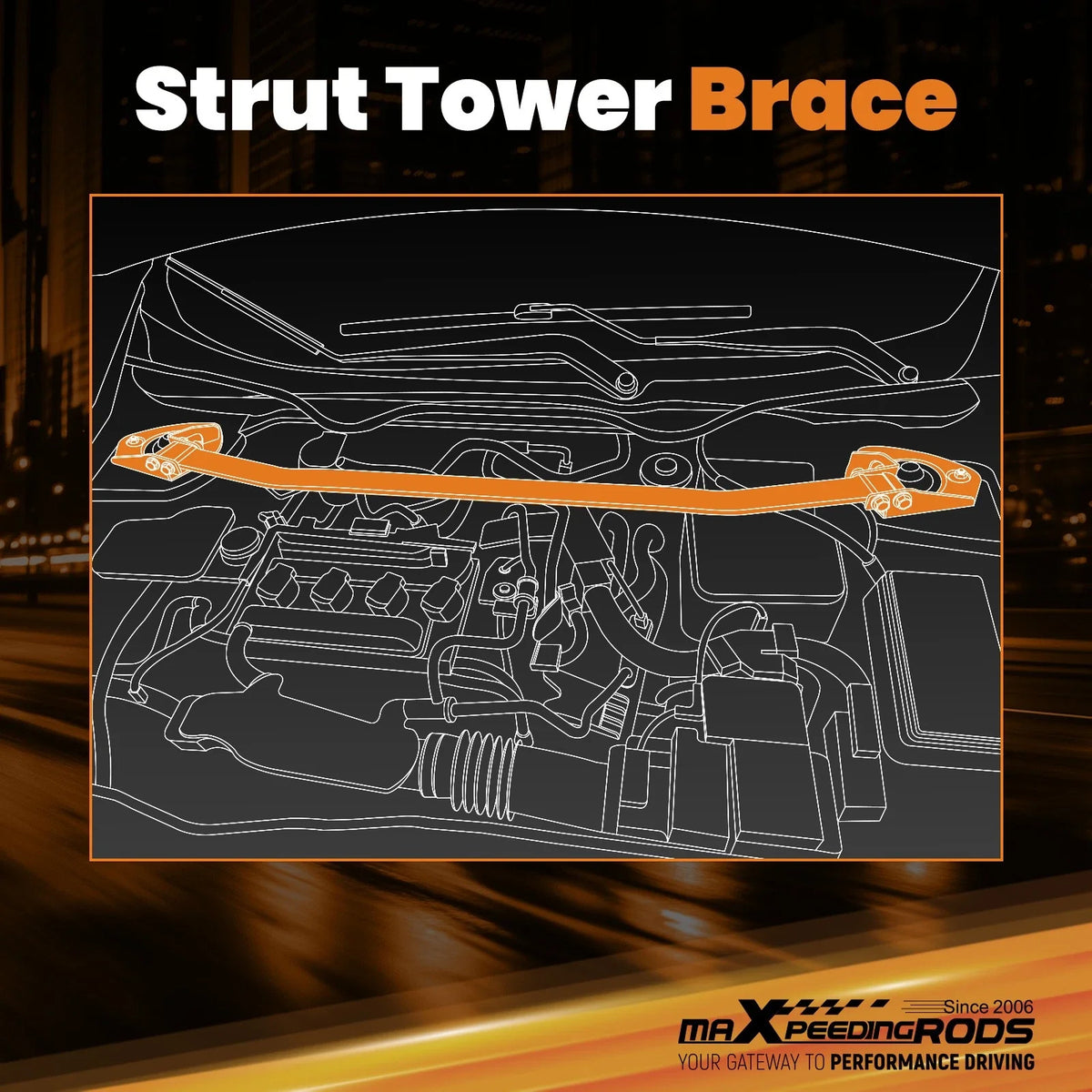 Front Upper Strut Tower Brace Bar for BMW E36 328i 325is 325i 323is 318i (1992–1998)
