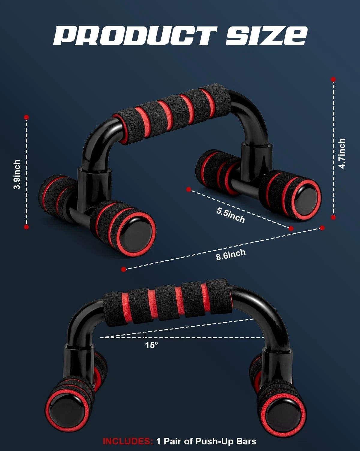 2X Ergonomic Push Up Bars for Men & Women