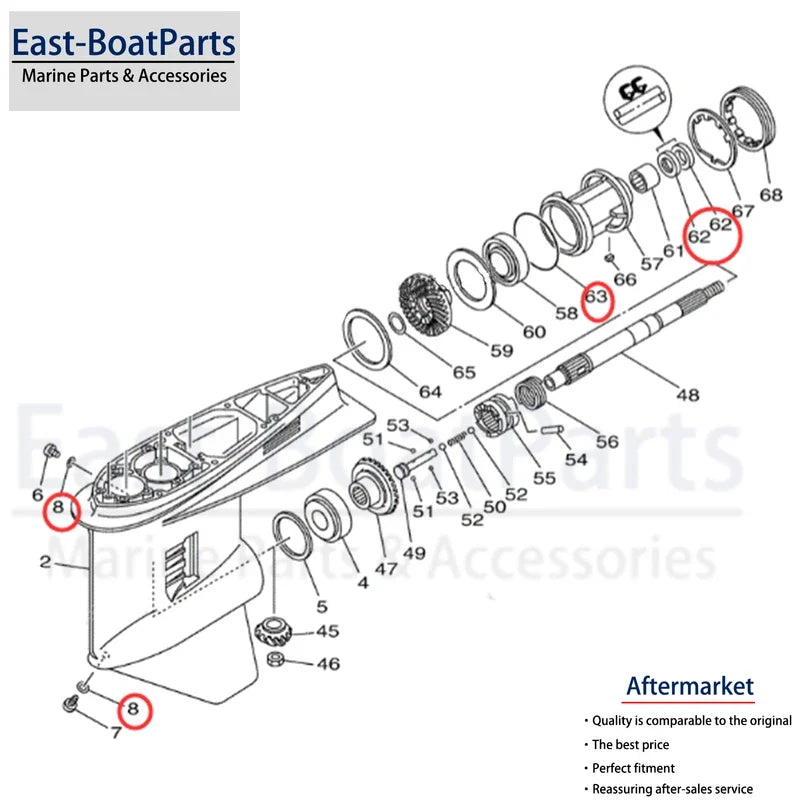 Propeller Shaft Seal Kit for Yamaha Outboard (93210-97M55, 932-1097M-55)