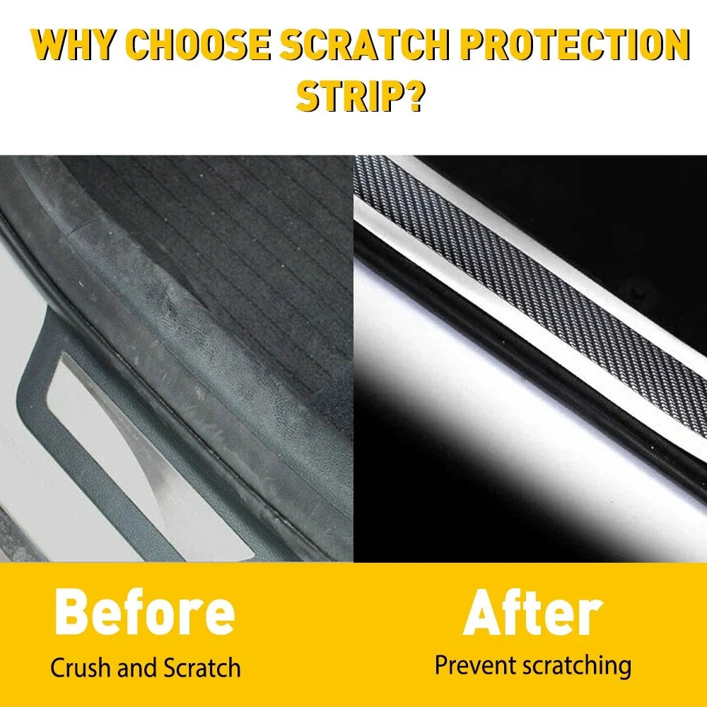 4ft Carbon Fiber Door Sill Protector Tape for Universal Vehicles
