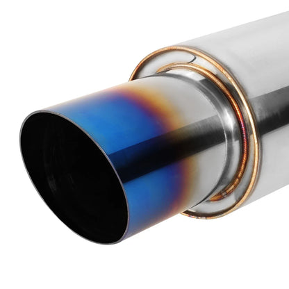 3"OD Titanium Burnt Tip Exhaust Muffler for Universal Fit (Tig Weld)