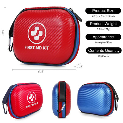 185-Piece Waterproof First Aid Kit for Emergency Preparedness