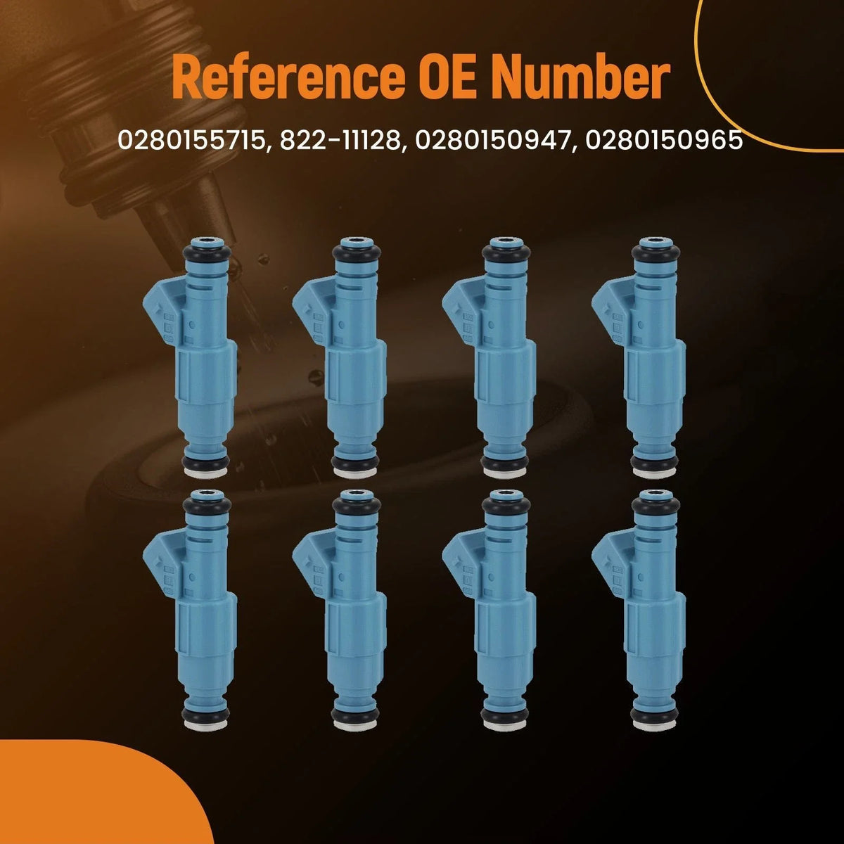 Set of 8 Fuel Injectors for Dodge Durango Dakota 5.2L V8 (1996–1999)