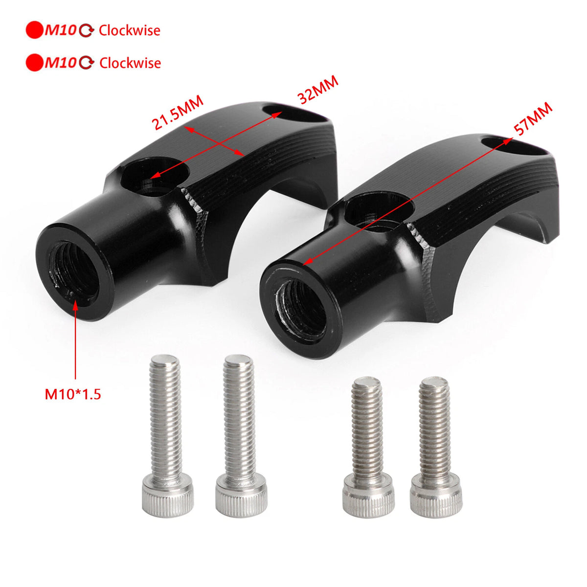 Master Cylinder Clamp with 10mm Mirror Mount for BMW R Nine T Scrambler (M529-A162-BLK)