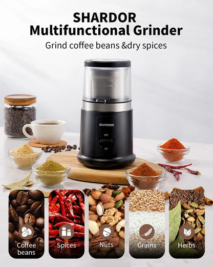 One Touch Coffee Grinder for SHARDOR (Electric, Spice, Herb)