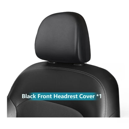 Set of 2 Elastic PU Leather Headrest Covers for Car (Full Protection)