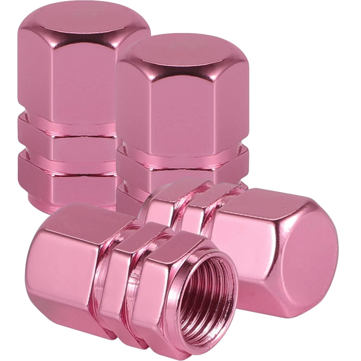 Set of 4 Aluminum Tire Stem Valve Caps for Universal Fit