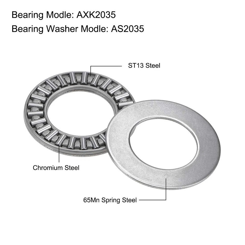 10pc AXK2035 Thrust Needle Roller Bearings 20x35x2mm with Washers
