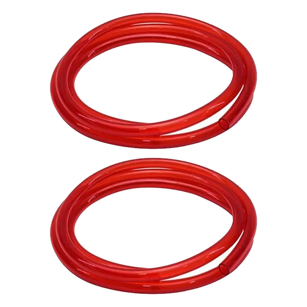 Set of 2 Red See-Through Fuel Line Hose 3/8 Inch I.D. x 6 Ft 9108154