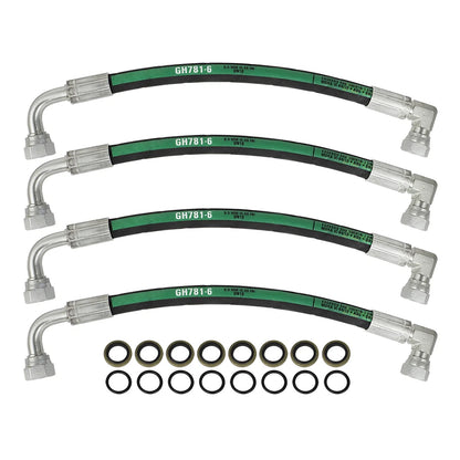 4X Hydraulic Hose Assemblies for John Deere Tractor (5800psi)