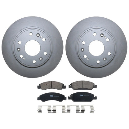 Front Brake Kit Set of 4 Disc Rotors & TRW Ceramic Pads for Cadillac Chevy GMC