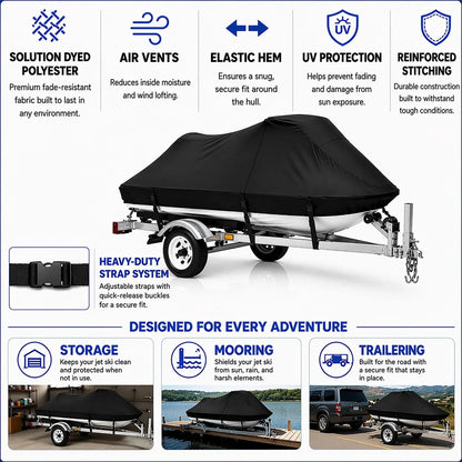 Jet Ski Cover for Sea Doo SeaDoo GT (1990–1991) Black