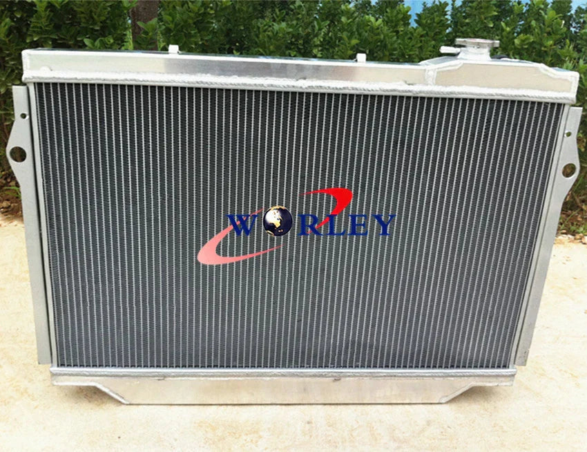 Aluminum Radiator + Black Hose for Toyota Landcruiser HZJ80 HDJ80 (90-98)