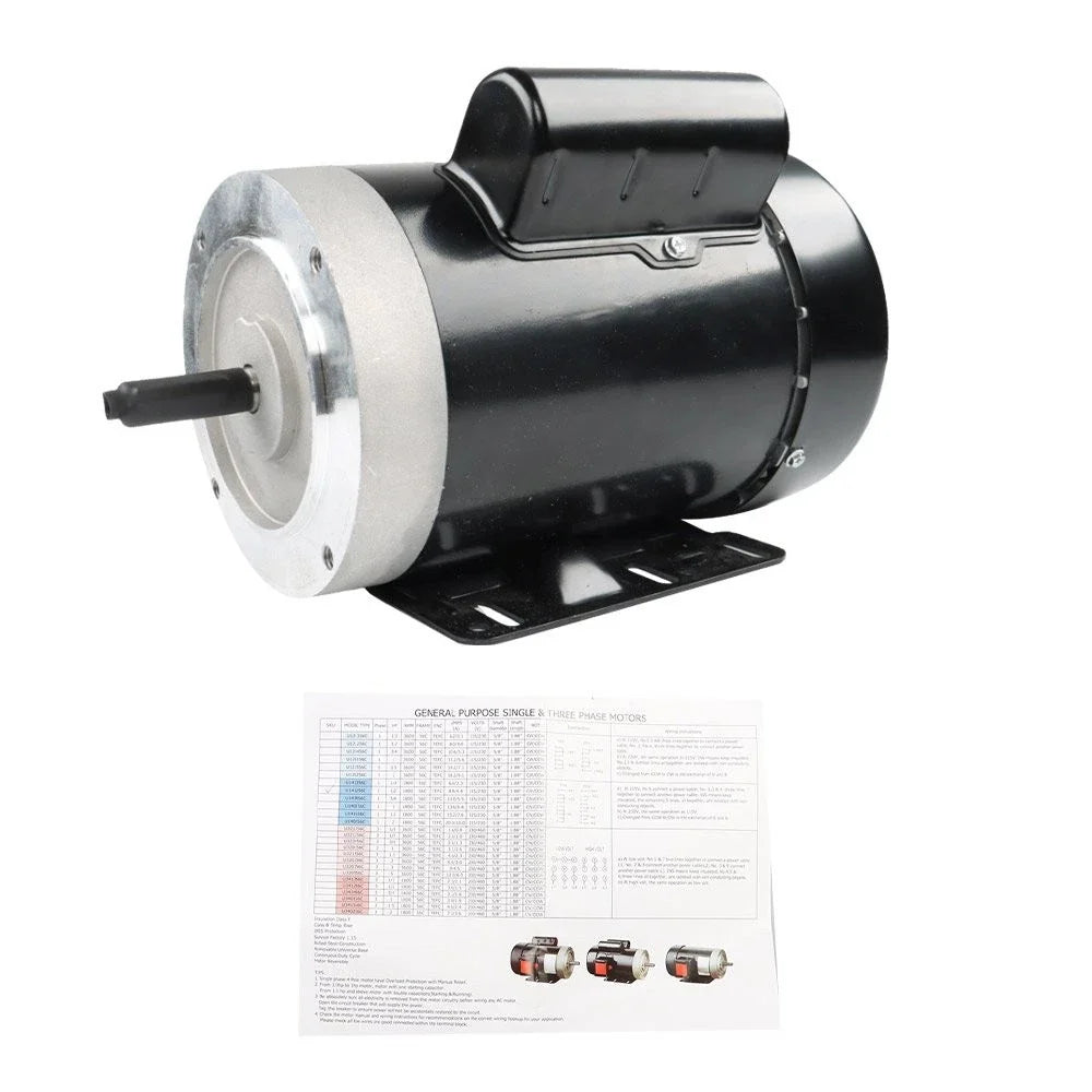 Electric Motor 1/2HP 56C 1725RPM Single Phase TEFC for General Purpose