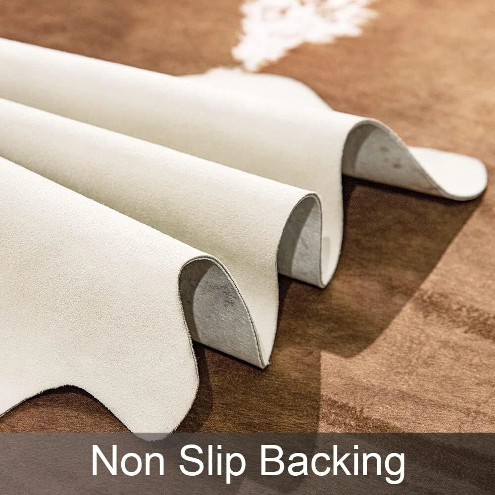 Premium Faux Cowhide Rug 4.6 x 5.2 Feet - Sturdy Cow Print Design