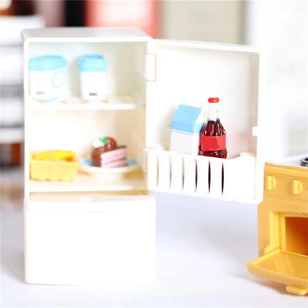 Miniature Refrigerator for Dollhouse 1/12 Scale Kitchen Furniture