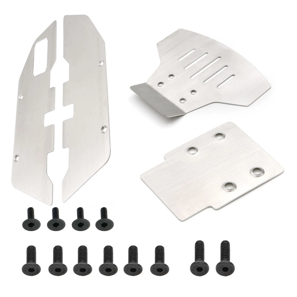 Stainless Front & Rear Skid Plates for Traxxas 1/10 2WD Slash (2010–2023)