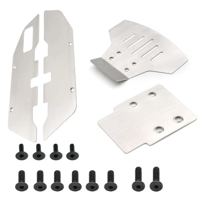Stainless Front & Rear Skid Plates for Traxxas 1/10 2WD Slash (2010–2023)