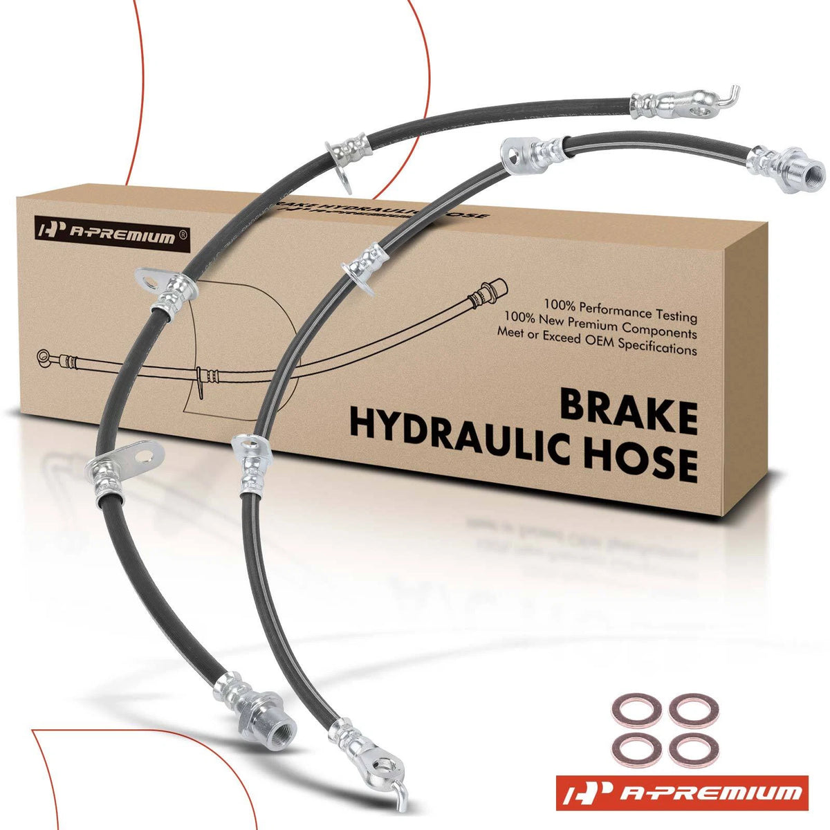 2X Rear Brake Hydraulic Hose for Toyota Sequoia (2008–2019) - 473400C010, 473300C010
