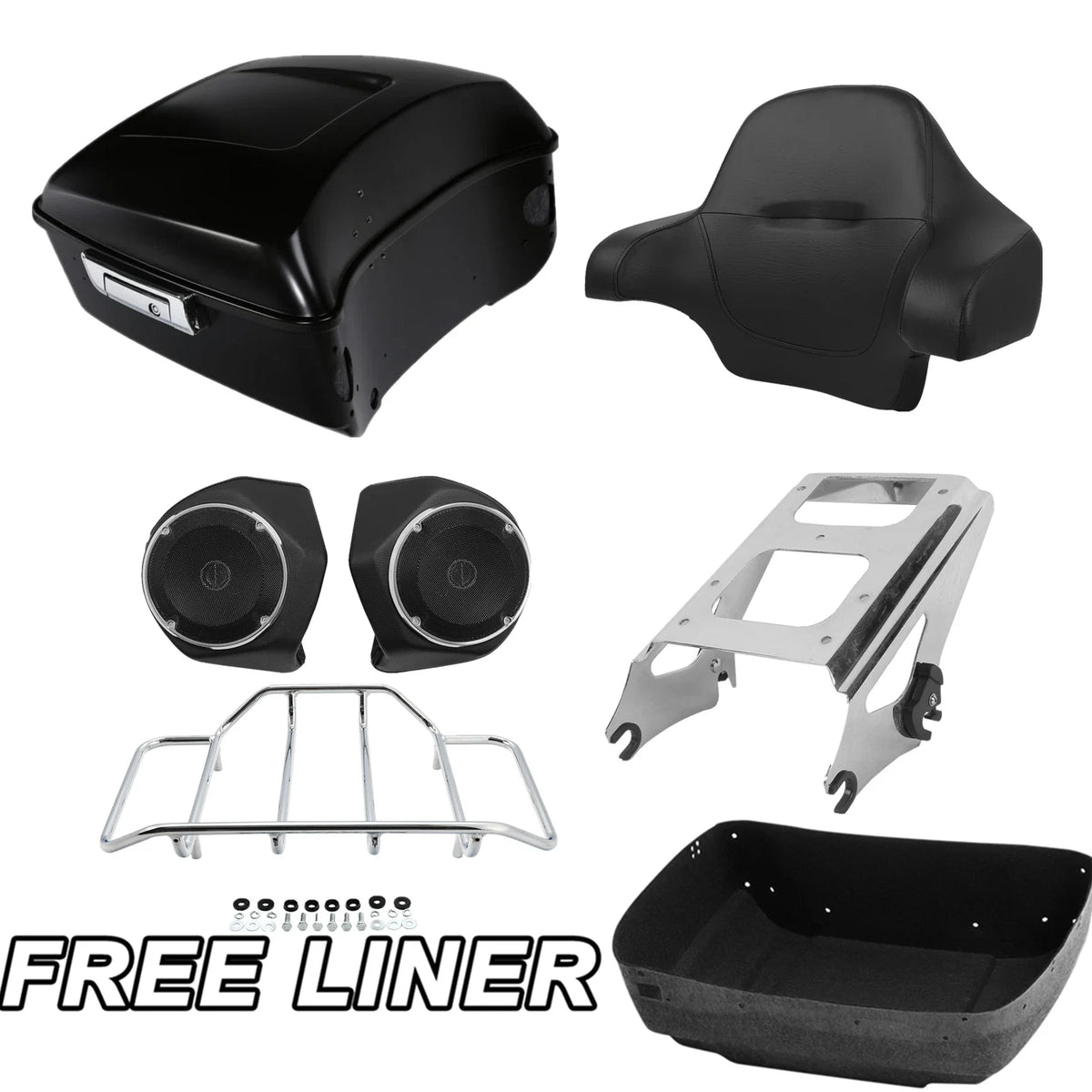 Trunk Pad Rack Speakers for Harley Street Road Glide (2009–2013)