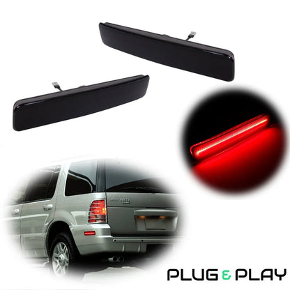 2X Smoked 18-SMD Red LED Rear Side Marker Lights for Mercury Mountaineer