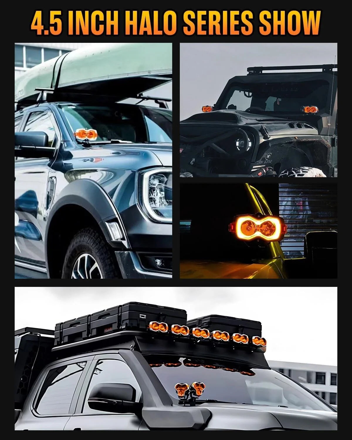 2X 4.5" LED Work Pod Lights for Jeep (Off Road Adventure)