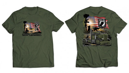 POW MIA Waving Flag T-Shirt for Big Rig Trucks