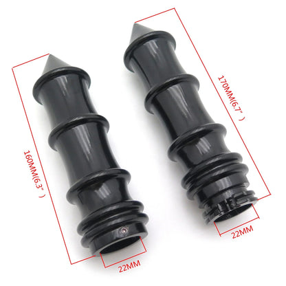 Black Skeleton Spike Hand Grips for Motorcycles (22mm, 7/8")