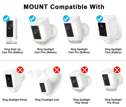 2 Pack Adjustable Wall Mount for Ring Spotlight Cam Battery Plus Pro