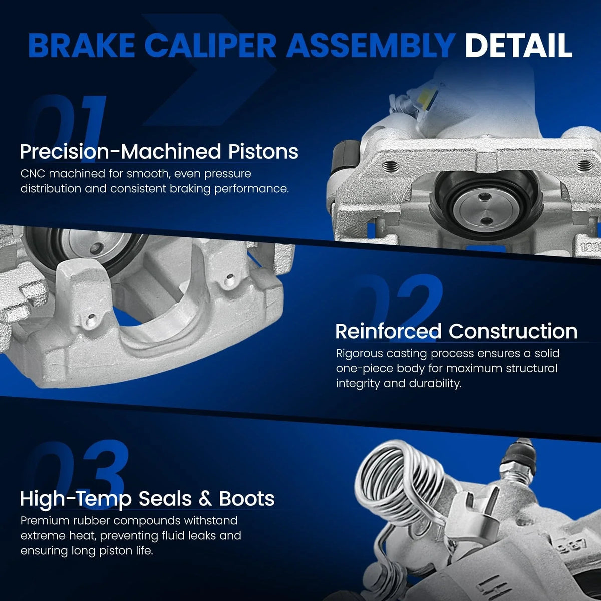 2X Rear Brake Calipers for Ford Escape (2013–2016) & Ford C-Max (2013–2018)