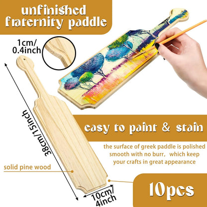 10X 15 Inch Unfinished Wooden Paddle for Sorority Greek Fraternity