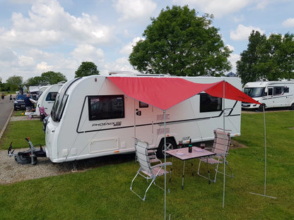 Awning Canopy for Caravan Campervan (2.4m x 3m) Red Deluxe Set