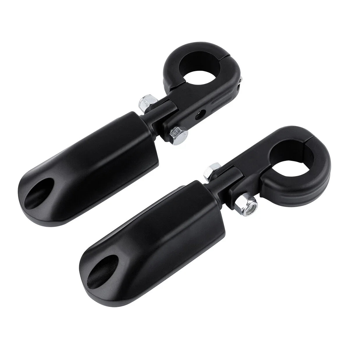 1-1/4" Matte Black Engine Guard Foot Pegs for Harley Touring Sportster