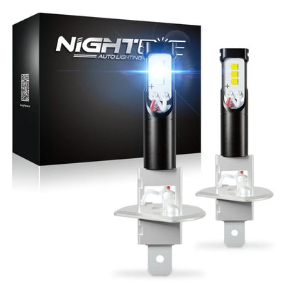 NIGHTEYE H1 LED Fog Light Bulbs Kit 160W 6000K for Driving DRL (2010–2023)