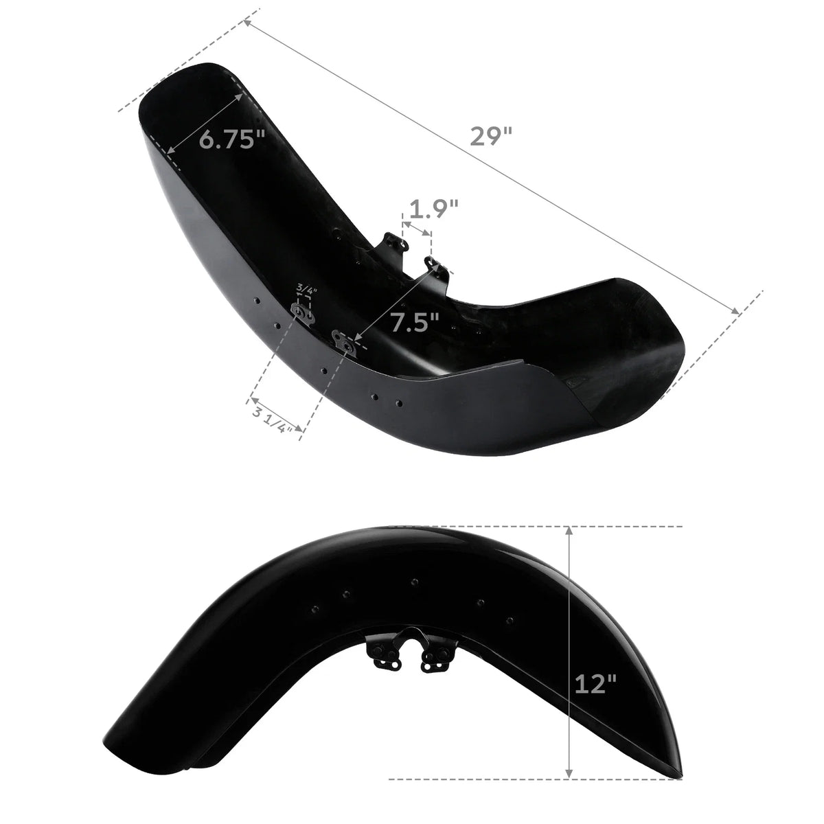 Front Fender for Harley Touring Street Glide FLHX (2014–2023) Vivid Black