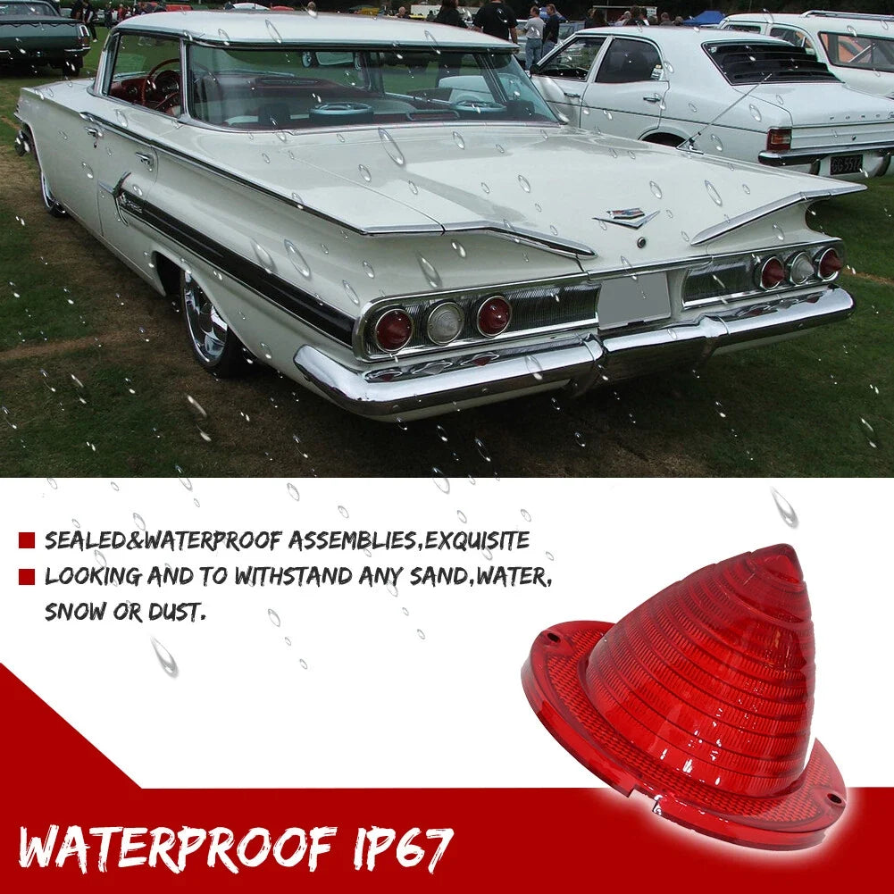 Set of 6 Rear Backup & Tail Light Lenses for Chevrolet Impala Bel Air Biscayne El Camino (1960–1961)