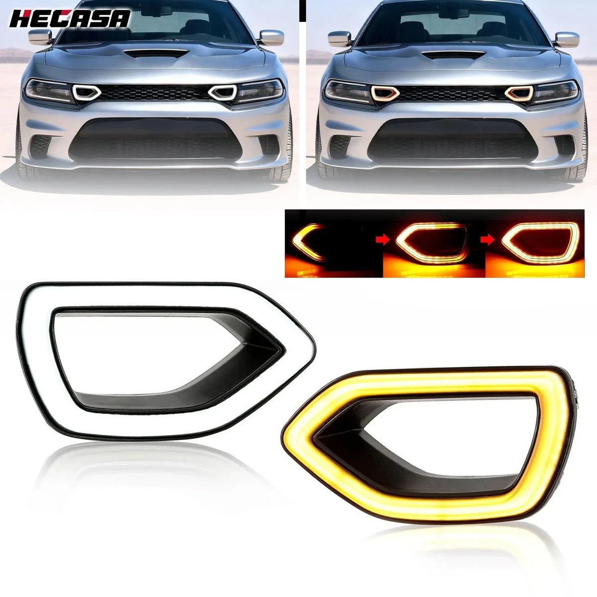 Switchback LED DRL Grille Lights for Dodge Charger SRT Scat Pack SXT (2015–2019)