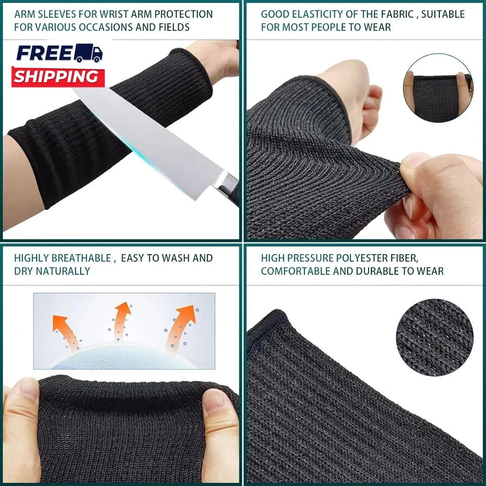 2 Pairs Cut Resistant Forearm Sleeves for Men and Women Arm Protectors