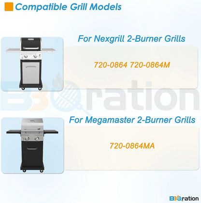 Set of 2 Stainless Steel Grill Replacement Parts for 2-Burner Grills