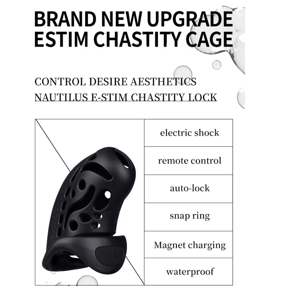 Smart Chastity Cage with 3 Rings for Male Cb Remote Control