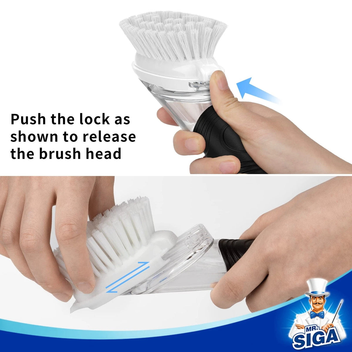 4X Soap Dispensing Dish Brush Refills for MR.SIGA (No Part Numbers)